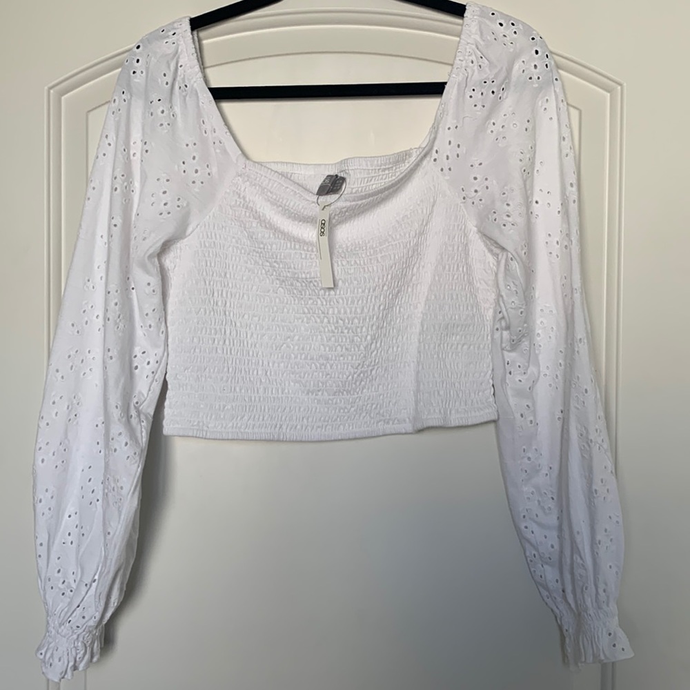 COPY - NEW ASOS Long Sleeve Eyelet Crop Top